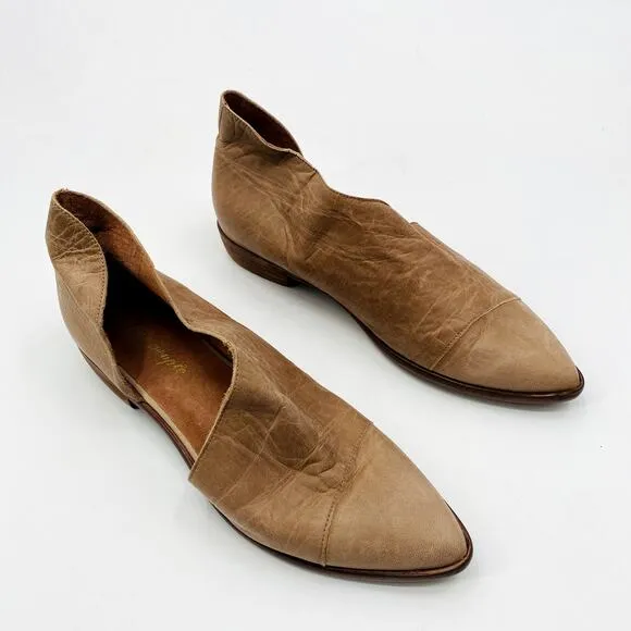 Free people Tan D'orsay Pointed Toe Flats