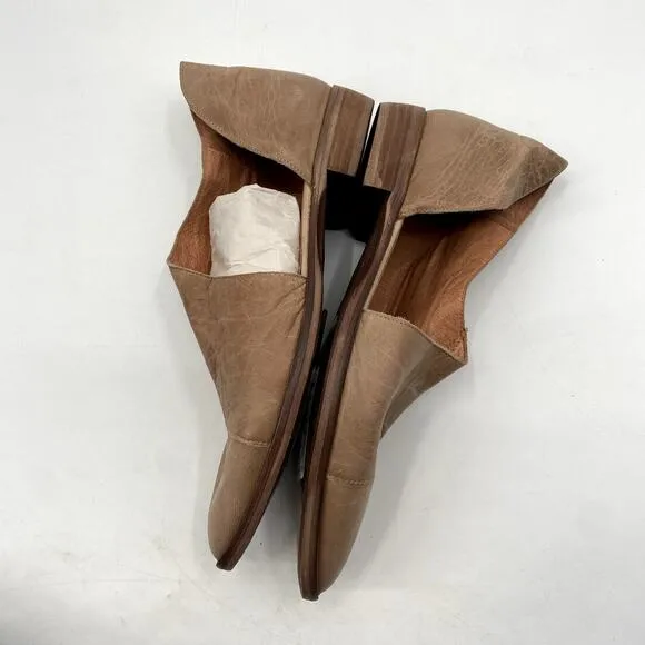Free people Tan D'orsay Pointed Toe Flats
