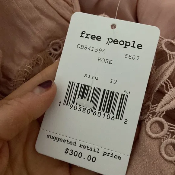 Free People Victorian Corset Back Lace Front Dusty Rose Mini Dress