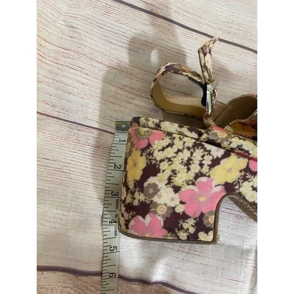 Free People Women's Ditsy Floral Slingback Bohemian Wedges - 40 (US 9)