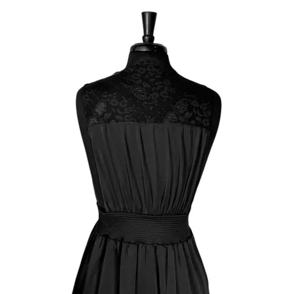 Free People Women's Dress Black Floral Lace Whimsigoth Grunge Witchy Babydoll S