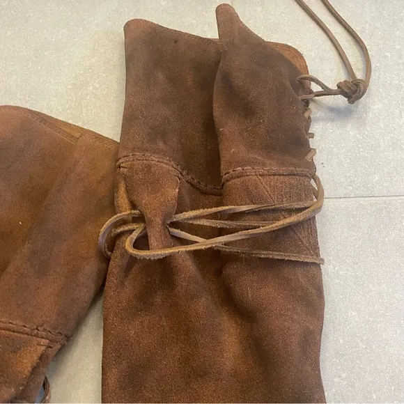 FREEBIRD Brock Over the Knee Brown Suede Boots Leather Riding Boots Heels