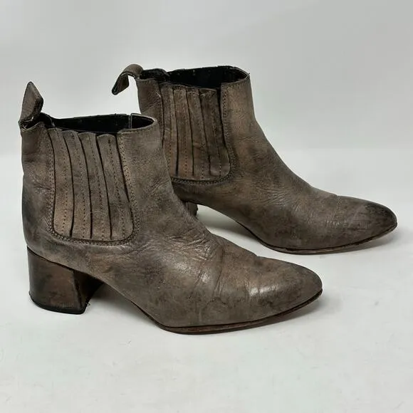 Freebird by Steven Dane Brown Leather Heeled Booties Boots