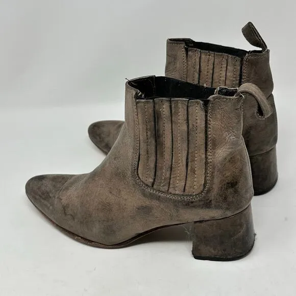 Freebird by Steven Dane Brown Leather Heeled Booties Boots