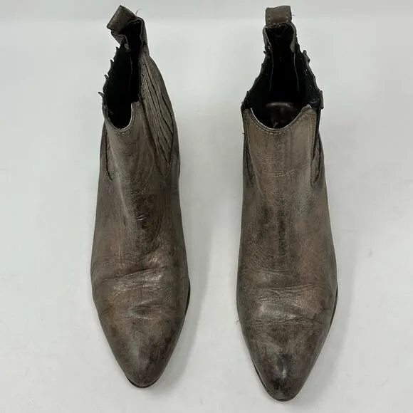 Freebird by Steven Dane Brown Leather Heeled Booties Boots