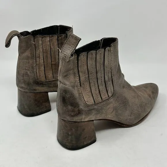 Freebird by Steven Dane Brown Leather Heeled Booties Boots