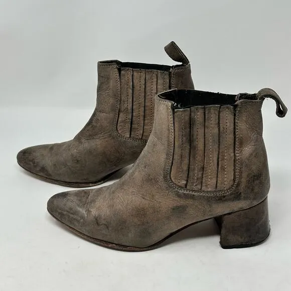 Freebird by Steven Dane Brown Leather Heeled Booties Boots