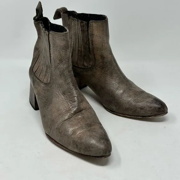 Freebird by Steven Dane Brown Leather Heeled Booties Boots