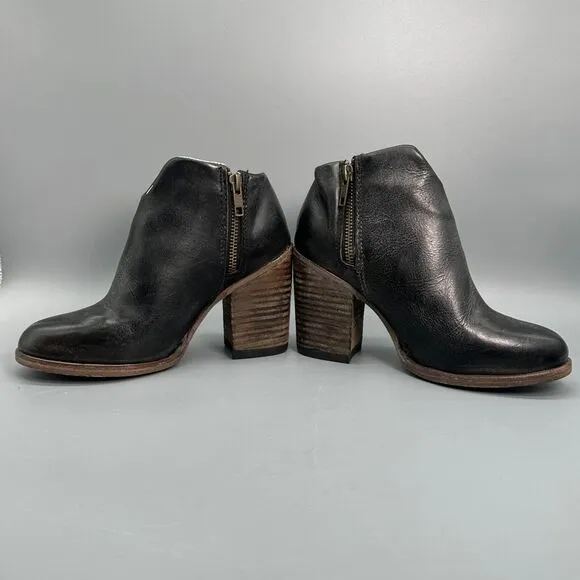 Freebird By Steven Darius Womens 5 Round Toe Black Heeled Ankle Boot Bootie Shoe
