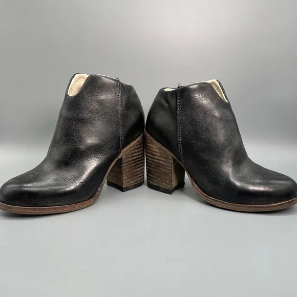 Freebird By Steven Darius Womens 5 Round Toe Black Heeled Ankle Boot Bootie Shoe