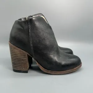 Freebird By Steven Darius Womens 5 Round Toe Black Heeled Ankle Boot Bootie Shoe