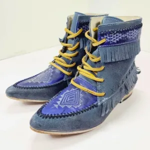 FREEBIRD TRIBE Boots Leather Blue Size 7