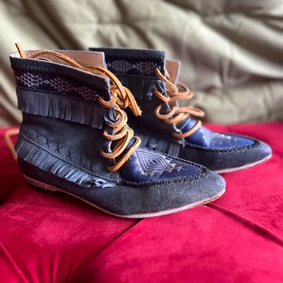 FREEBIRD TRIBE Boots Leather Blue Size 7