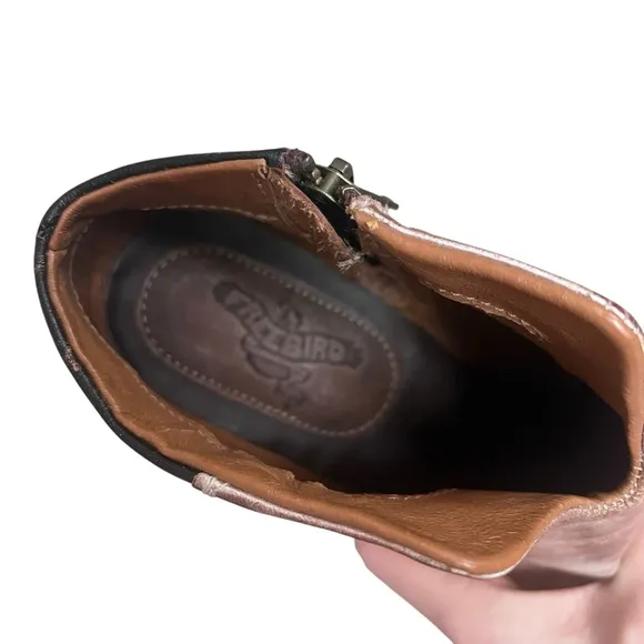 Freebirds | Detroit Leather Side Zip Ankle Boots Cognac Brown Cowboy Western 9