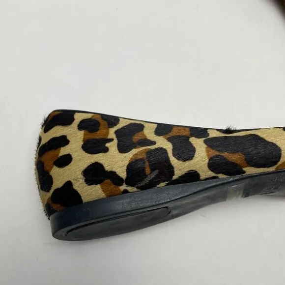 FRENCH SOLE/NY Peppy Animal Print Calf Hair Flats Size 8.5