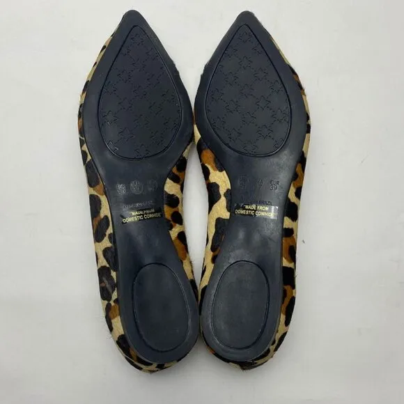 FRENCH SOLE/NY Peppy Animal Print Calf Hair Flats Size 8.5