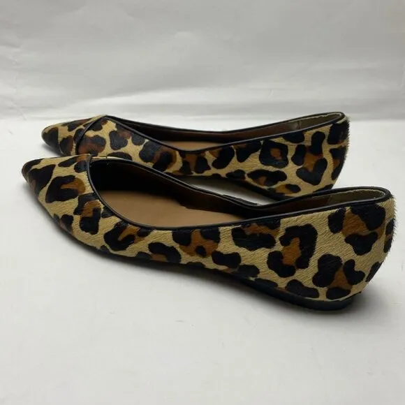 FRENCH SOLE/NY Peppy Animal Print Calf Hair Flats Size 8.5