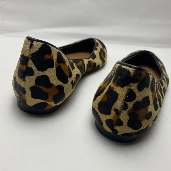 FRENCH SOLE/NY Peppy Animal Print Calf Hair Flats Size 8.5