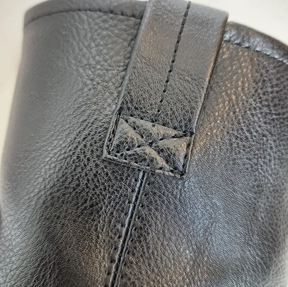 Frye and Co. Elodie Black Faux Leather Side Zip Combat / Moto Boot - Size 8