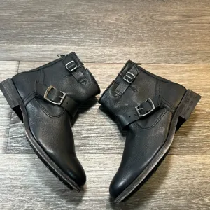 Frye black leather ankle boots woman’s size 6 (d77)