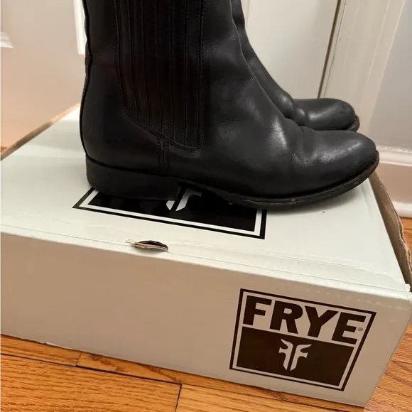 Frye Black Leather Chelsea Boots