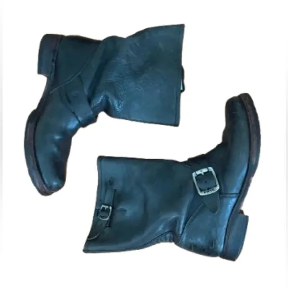 Frye blk Engineer blk 100% leather moto boots SZ 6