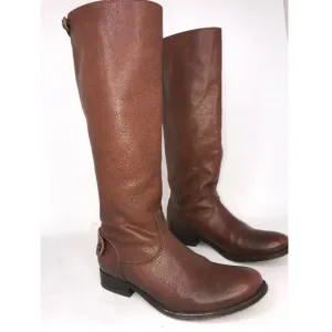 Frye Boots Melissa 76430 Button Back Zip Cognac 6B