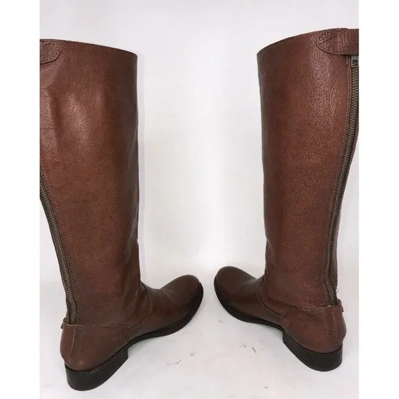 Frye Boots Melissa 76430 Button Back Zip Cognac 6B