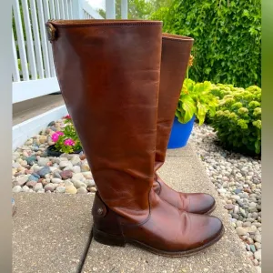 FRYE Brown Leather Knee High Zip-Up Boots - Women’s 6.5