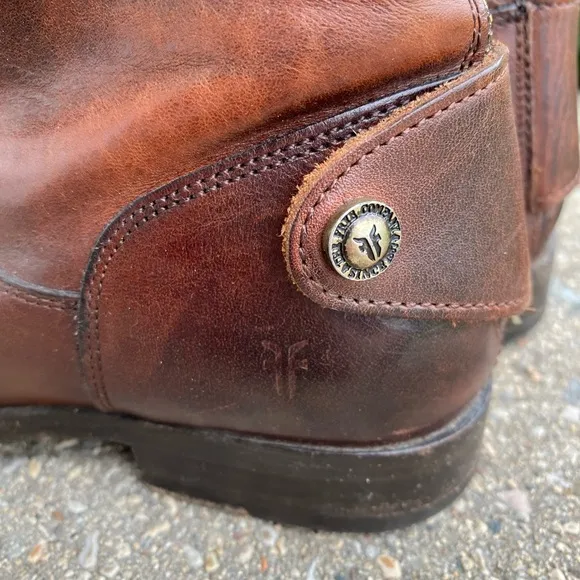 FRYE Brown Leather Knee High Zip-Up Boots - Women’s 6.5