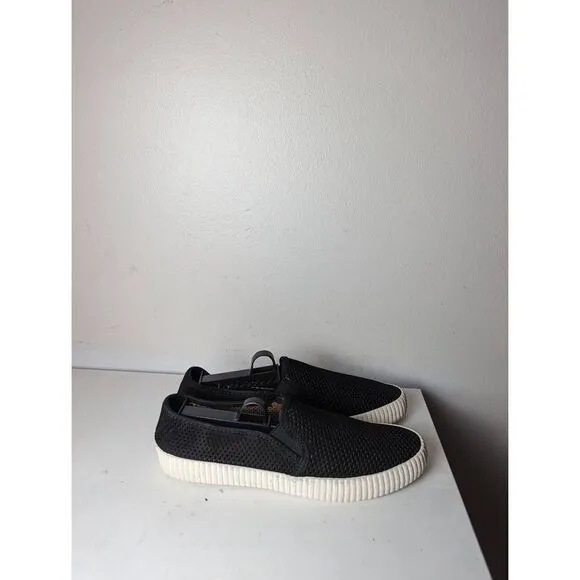 FRYE Camille Black Suede Perforated Slip On Shoes Size 9M