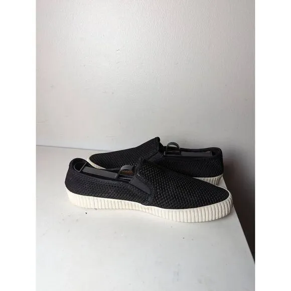 FRYE Camille Black Suede Perforated Slip On Shoes Size 9M