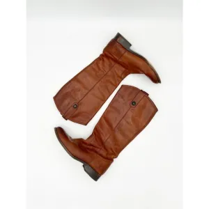 Frye Cognac Tan Leather Riding Style Knee High Boots Size 6.5