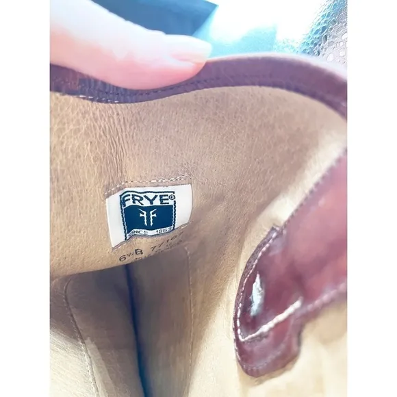 Frye Cognac Tan Leather Riding Style Knee High Boots Size 6.5