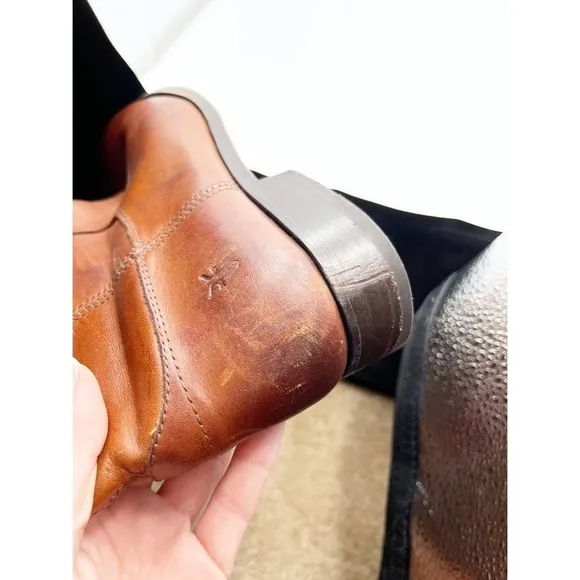Frye Cognac Tan Leather Riding Style Knee High Boots Size 6.5