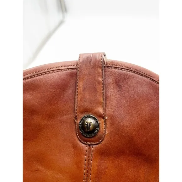 Frye Cognac Tan Leather Riding Style Knee High Boots Size 6.5