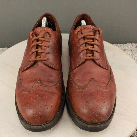 Frye Derby Shoes Mens 11 Brown Leather Wingtip Dress Casual Comfort