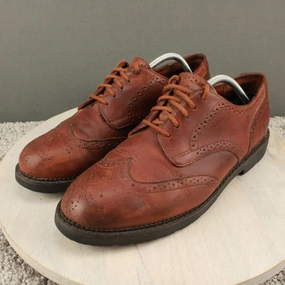 Frye Derby Shoes Mens 11 Brown Leather Wingtip Dress Casual Comfort