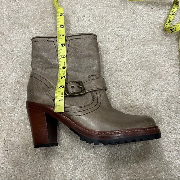 FRYE Lucy Engineer Boots Booties Green Brown Leather Women’s Size 6  (76755),