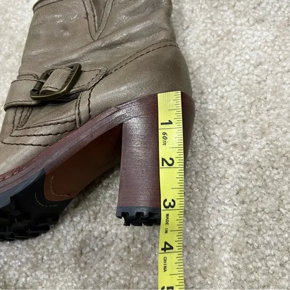 FRYE Lucy Engineer Boots Booties Green Brown Leather Women’s Size 6  (76755),