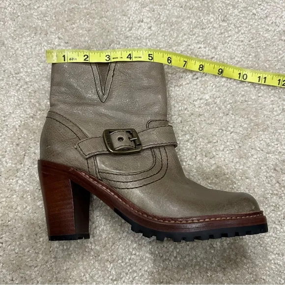 FRYE Lucy Engineer Boots Booties Green Brown Leather Women’s Size 6  (76755),