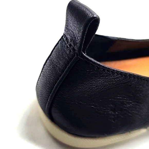 FRYE MELANIE BLACK LEATHER POINTED TOE BALLET SLIP-ON FLATS WOMENS 7 VGUC