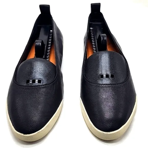 FRYE MELANIE BLACK LEATHER POINTED TOE BALLET SLIP-ON FLATS WOMENS 7 VGUC