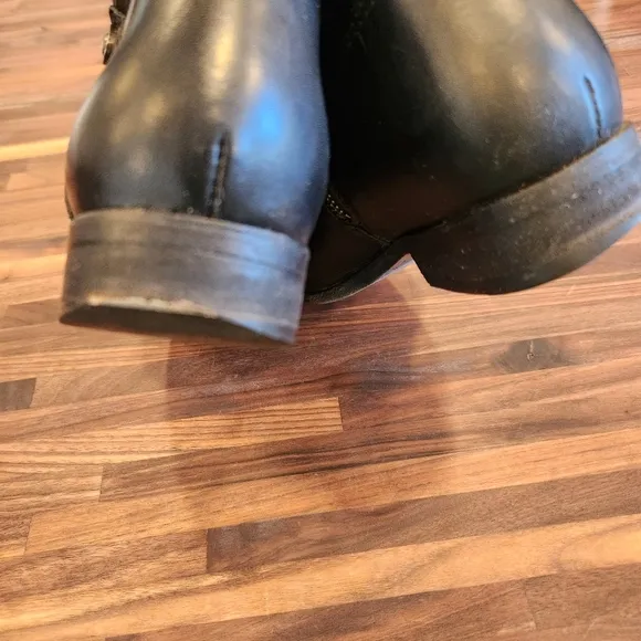 Frye Melissa Button Womens Black Leather Boots Extended Calf