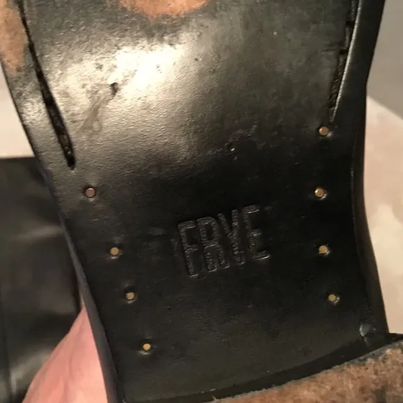 Frye Melissa Stud Black Leather Riding Boots - 6.5