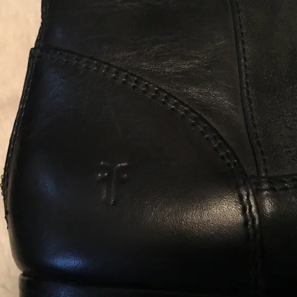Frye Melissa Stud Black Leather Riding Boots - 6.5