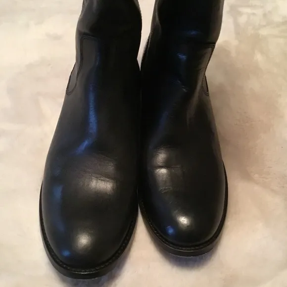 Frye Melissa Stud Black Leather Riding Boots - 6.5