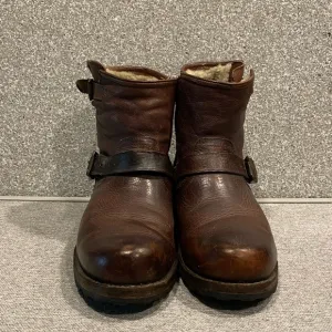 Frye Men's Brown Leather Shearling Boots size 10
