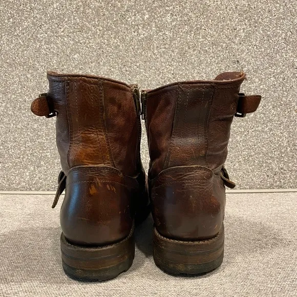 Frye Men's Brown Leather Shearling Boots size 10