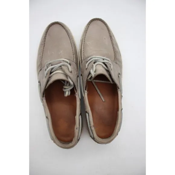 Frye Men's Size 10 D Briggs Boat Shoe Slate Gray Leather Casual Shoes Lace Up